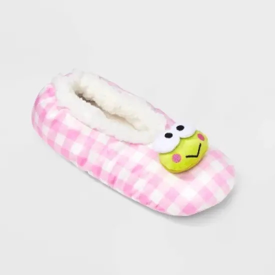Women's Hello Kitty Keroppi Gingham Plaid Slipper Socks with Grippers image {4}