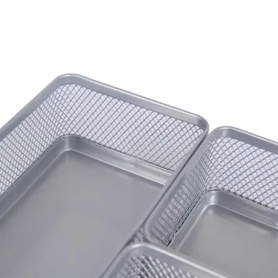 Mesh Desk Organizer Silver - Brightroom&trade;: Steel Office Supplies, Desk Drawer Organizer, 8"x8"x4.5" image {2}