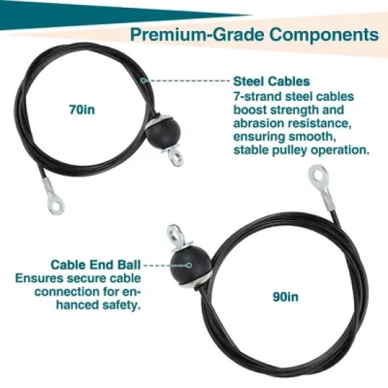 COZONY Heavy-Duty Cable Pulley System for Home Gym, Lat Pulldown Attachment for Triceps, Biceps Curl, Back & Forearm Workouts image {4}