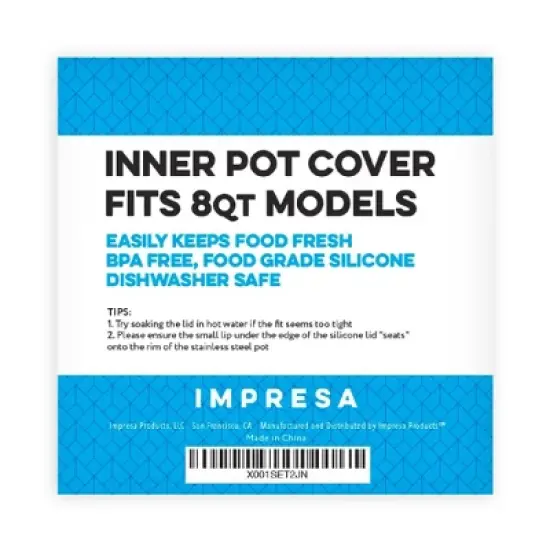 Impresa 8 Qt Insta Pot Silicone Lid / Cover (BPA-free) - Compatible with IP-DUO80 7-in-1 Programmable Electric Pressure Cooker image {7}