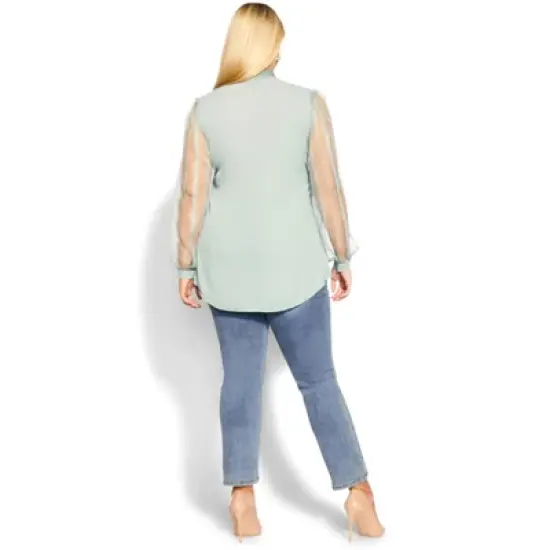 Women's Plus Size Amalia Top - seafoam | CITY CHIC image {1}