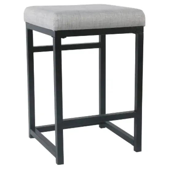 Open Back Metal Counter Height Barstool - HomePop image {9}