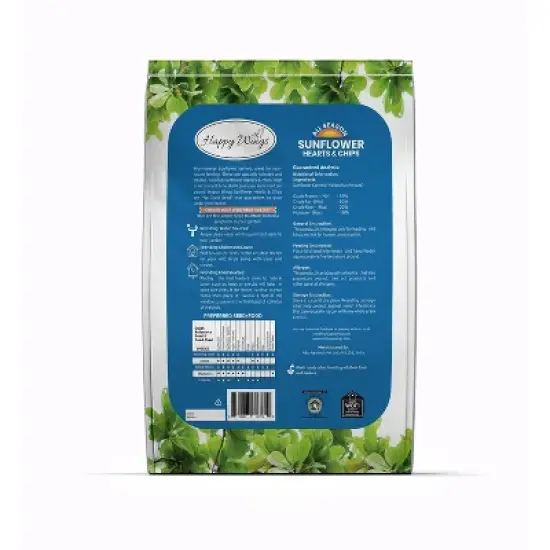Happy Wings NO GROW Sunflower Hearts and Chips - 20lbs Bag image {1}