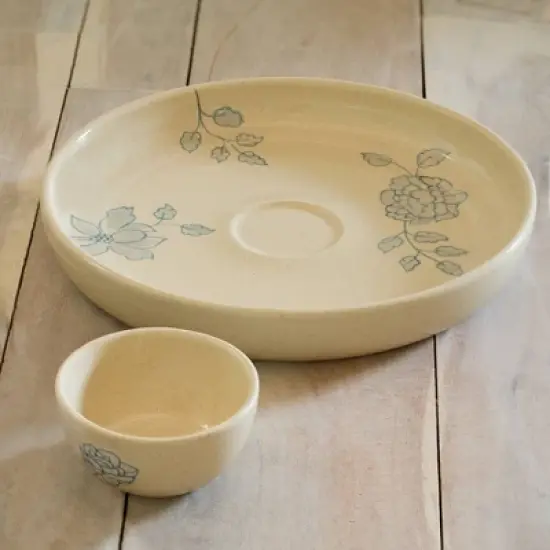 Handcrafted Ceramic Chip and Dip Bowl &uml;C Stylish Serving Bowl for Parties & Gatherings image {4}