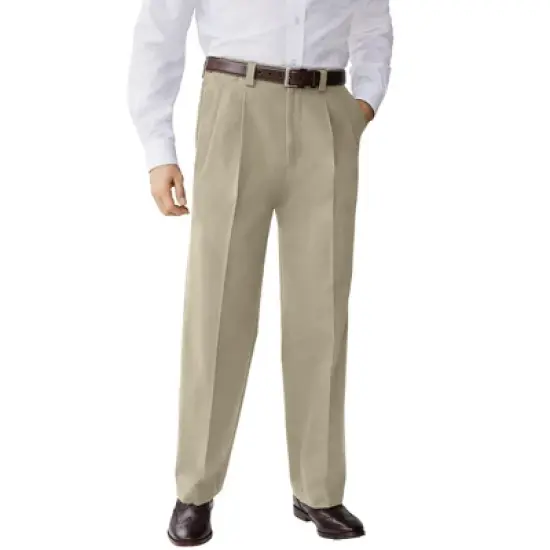 KingSize Men's Big & Tall Relaxed Fit Wrinkle-Free Expandable Waist Pleated Pants image {6}