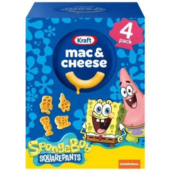 Kraft Spongebob Shapes Mac & Cheese Dinner - 4ct/5.5oz image {9}