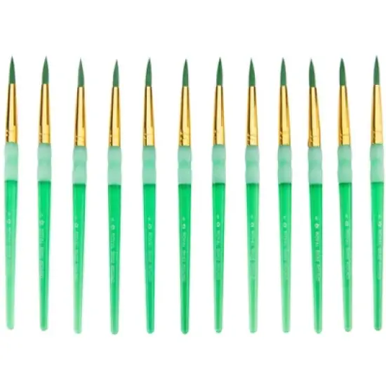 Royal & Langnickel Big Kid's Choice Brushes, Round Type, Short Handle, Size 6, Pack of 12 image {1}