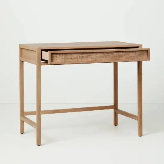 Wood & Cane Transitional Writing Desk - Hearth & Hand&trade; with Magnolia image {3}