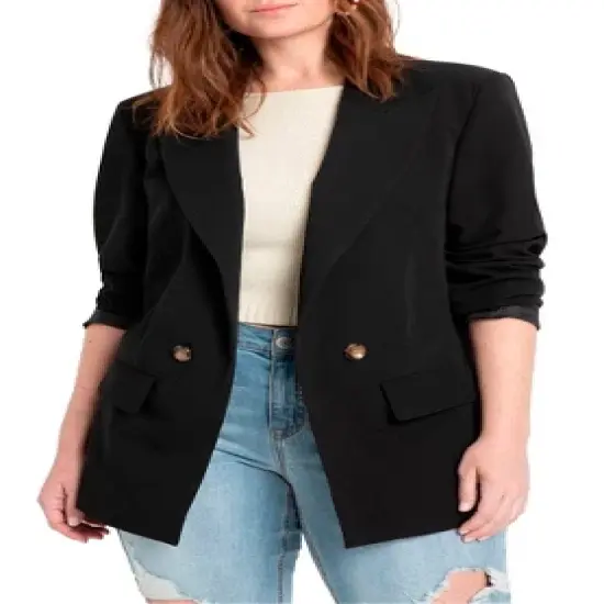 ELOQUII Women&rsquo;s Plus Size Long Relaxed Blazer image {2}
