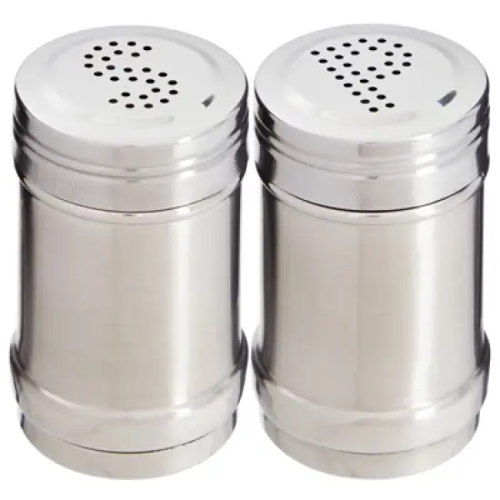 Juvale 2 Ounce Stainless Steel Metal Salt and Pepper Shakers for Kitchen Counter, Dinner Table, Condiments, Perforated "S" and "P" Caps, 3.5 in image {8}