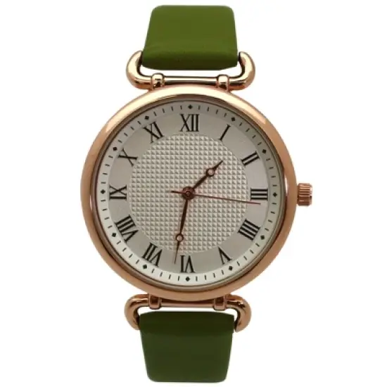 Olivia Pratt Faux Leather Small Roman Numeral Minimalist Women Watch image {5}