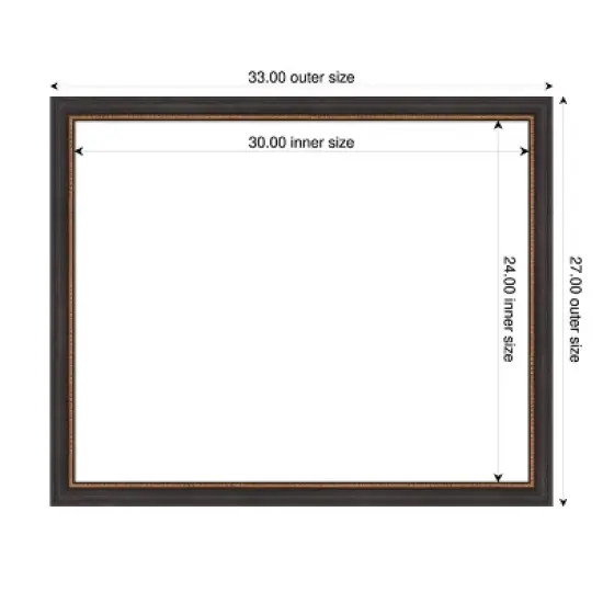 Amanti Art 27"x33" Ashton Black Framed Magnetic Dry Erase Board image {3}