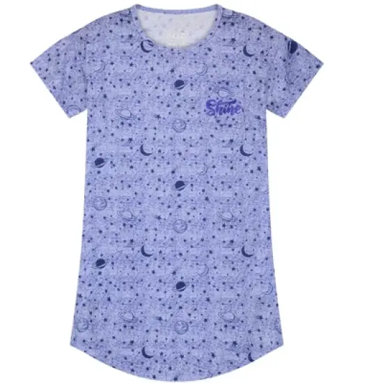 Sleep On It Girls Blue Cosmos Pajama Sleep Shirt With Matching Sleep Mask image {3}