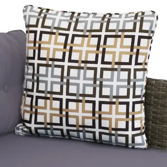 Sunnydaze Outdoor Longford Patio Sectional Sofa Conversation Set with Cushions and Table - 3pc image {6}