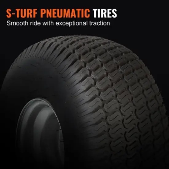 VEVOR Lawn Mower Tires with Rim, 20x8-8" Tubeless Tractor Tires, 2-Pack Tire and Wheel Assembly, S-Turf Pneumatic Tires with 3.5" Offset Hub, Black image {5}