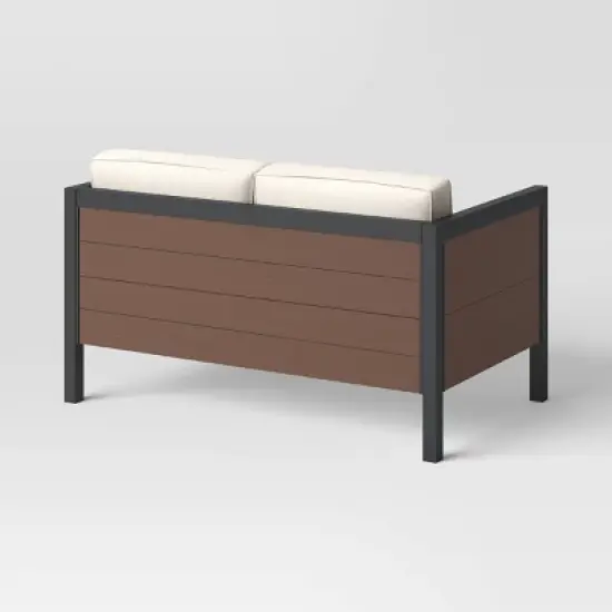 Bryant 2pc Faux Wood Patio Loveseat & Coffee Table - Gray/Natural - Threshold&trade; image {4}