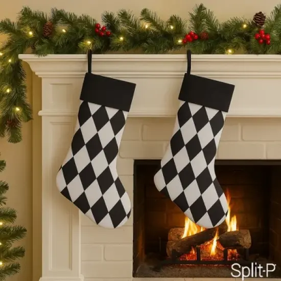 Split P Harlequin Stocking Set of 2 image {4}