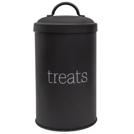 AuldHome Design Enamelware Dog Treat Jar, Modern Farmhouse Pet Treats Container image {8}
