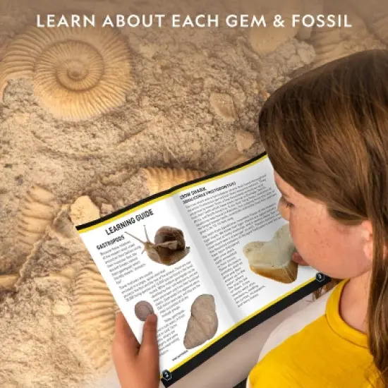 NATIONAL GEOGRAPHIC Mega Fossil & Gemstone Dig Kit, Excavate 10 Real Fossils & 10 Real Gems, STEM Science Gift for Mineralogy and Geology Enthusiasts image {4}