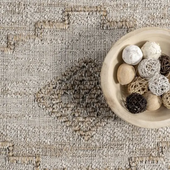 Nuloom Izetta Geometric 5x8 Indoor/Outdoor Area Rug for Living Room Patio Deck Front Porch Kitchen, Beige/Tan image {5}