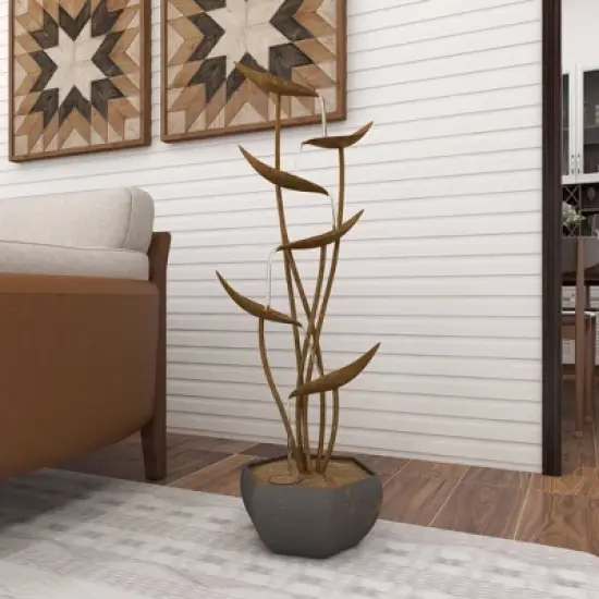 43" Metal Rustic Fountain Gold - Olivia & May image {19}