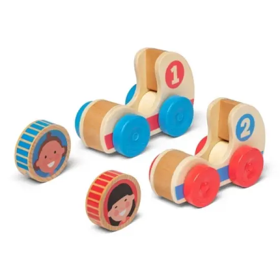 Melissa & Doug GO Tots Wooden Race Cars (2 Cars, 2 Disks) image {3}