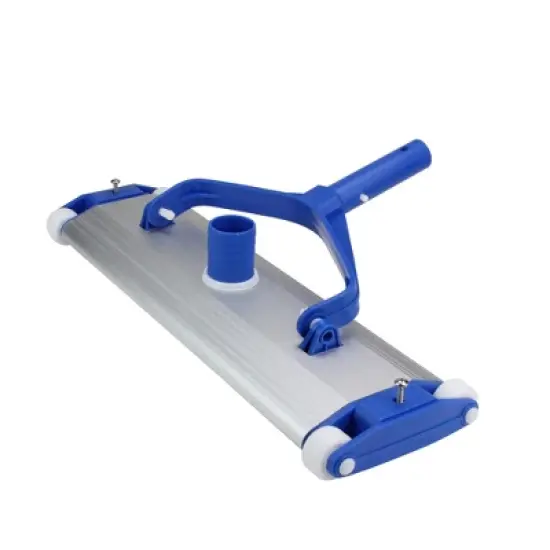 Pool Central Aluminum Weighted In-Ground Gunite Swimming Pool Vacuum Head on Wheels 17.5" - Blue/White image {1}