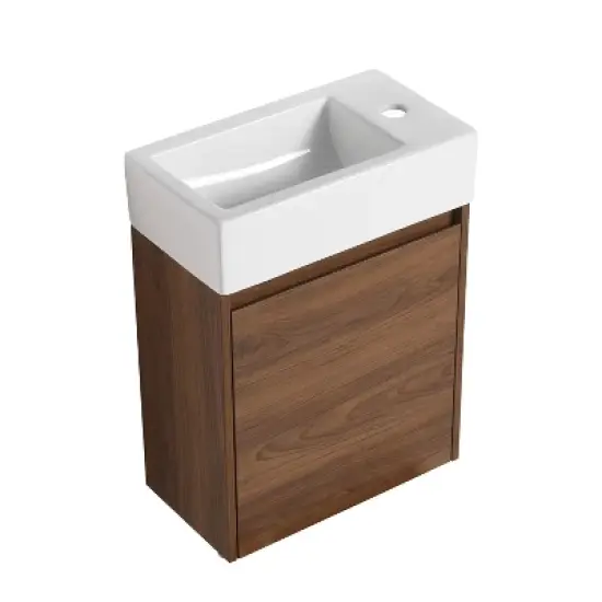 Floating Small Bathroom Vanity With Sink And Soft Close Door - ModernLuxe image {3}