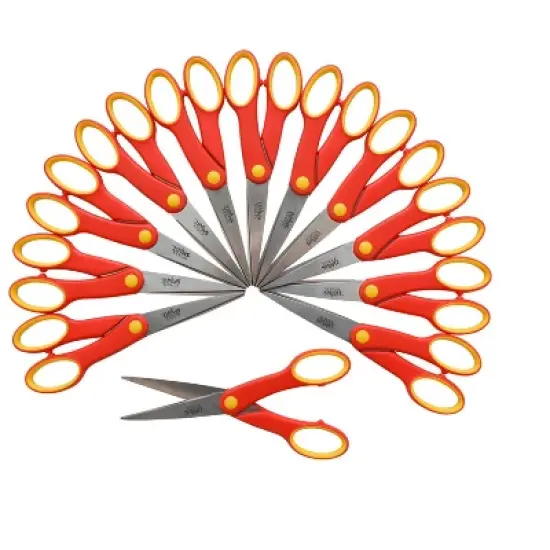 School Smart Pointed Tip Scissors, 6-1/4 Inches, Red, Pack of 12 image {6}