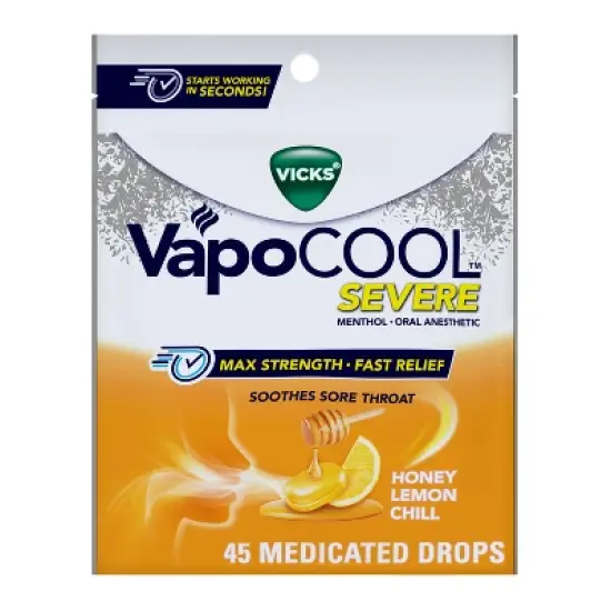 Vicks VapoCOOL Severe Cough Drops - Honey Lemon Chill - 45ct image {13}