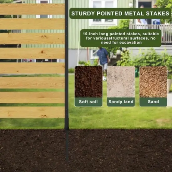 72.8" H x 38.5" W Cedar Wood Privacy Fence Screen, Outdoor Privacy Fence for AC Unit, Trash Can, Pool Equipment Enclosure - The Pop Home image {5}