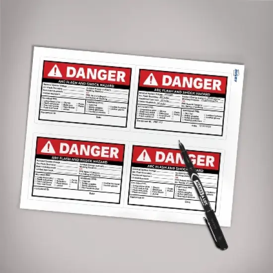 Avery Arc Flash/Shock Danger Labels, Waterproof, UV Resistant, Preprinted, Handwrite-Only, 3.5" x 5", 40 Warning Decal Labels image {6}