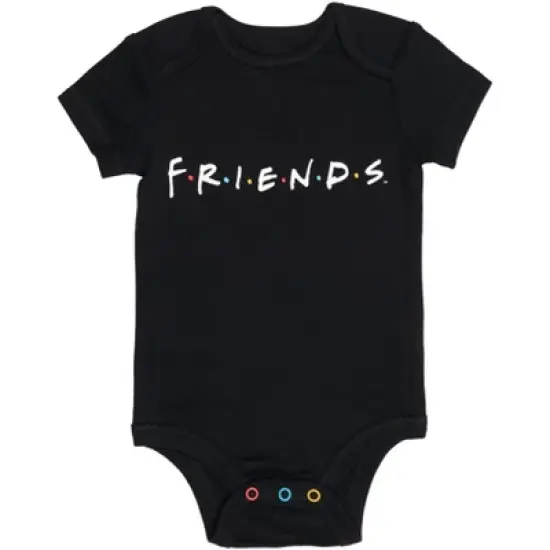 FRIENDS 3 Pack Cuddly Short Sleeve Bodysuits Grey / Black / White image {3}