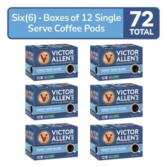 Victor Allen's Coffee Decaf Donut Shop,72 Count (6 Pack, 12 Count), Medium Roast, Single Serve Coffee Pods for Keurig K-Cup Brewers image {7}