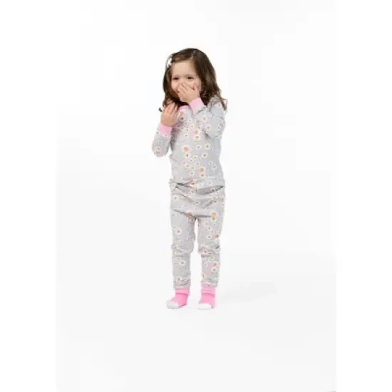 Sleep On It Infant/Toddler Girls Ditsy Daisy Snug Fit 2-Piece Pajama Sleep Set With Matching Socks image {2}