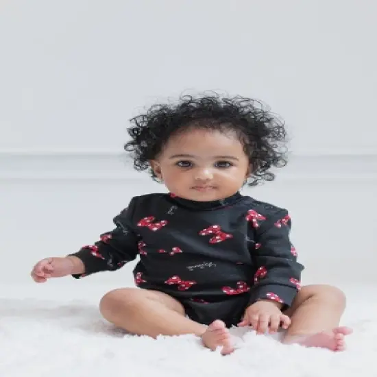 Disney Minnie Mouse Baby Girls 2 Pack Turtleneck Bodysuits Newborn to Infant image {2}