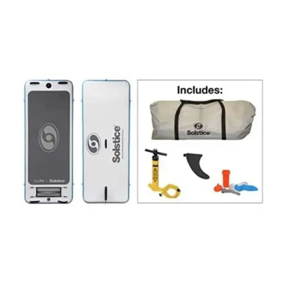 Solstice SolFit 94" x 36" Inflatable Stand Up Paddle Board Aquatic Yoga Fitness Mat with Camera Front Mount, FCS Fin Box, and Duffel Bag image {1}