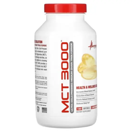 Metabolic Nutrition MCT 3000, 180 Softgets (1,000 mg per Softgel) image {3}