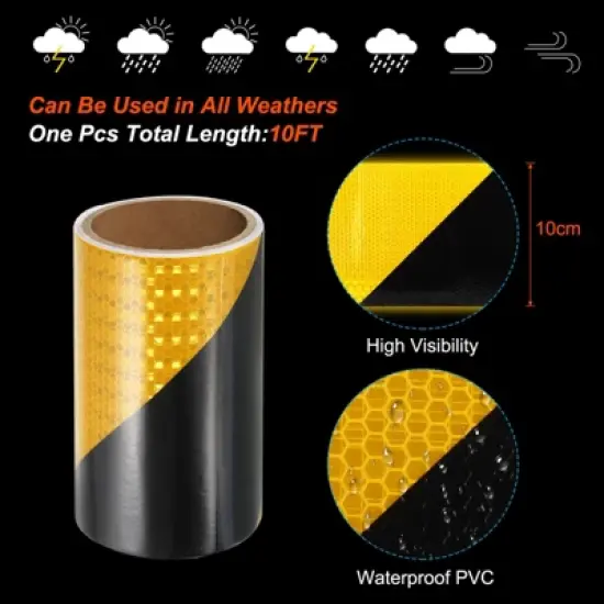 Unique Bargains High Visibility Waterproof Adhesive Safety Reflective Tape image {2}