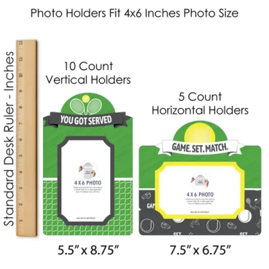 Big Dot of Happiness You Got Served - Tennis - Baby Shower or Tennis Ball Birthday Party Picture Centerpiece Sticks - Photo Table Toppers - 15 Pieces image {5}