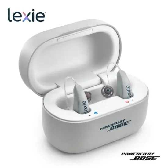 Lexie B2 Plus OTC Hearing Aids Powered by Bose - Rechargeable, Streaming, Self-fitting OTC Hearing Aids for Adults and Seniors (Light Gray) image {10}