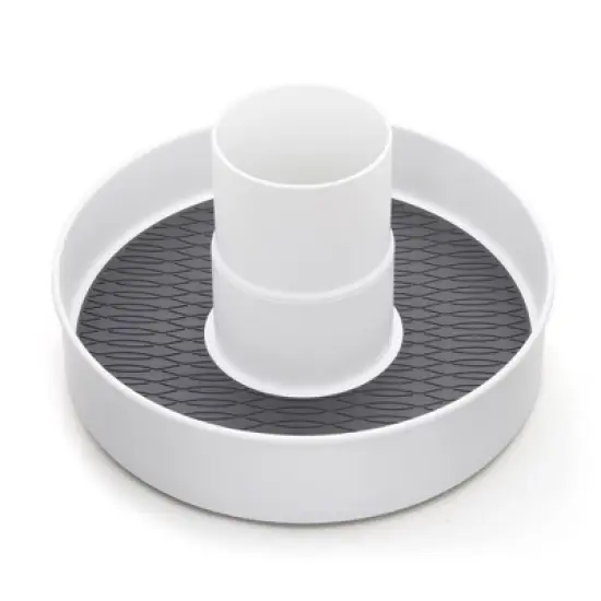 Copco 10-Inch Multi-Compartment Storage Turntable with Non-Skid Liner & Soft Base - 2-Section Divided Lazy Susan Organizer image {6}