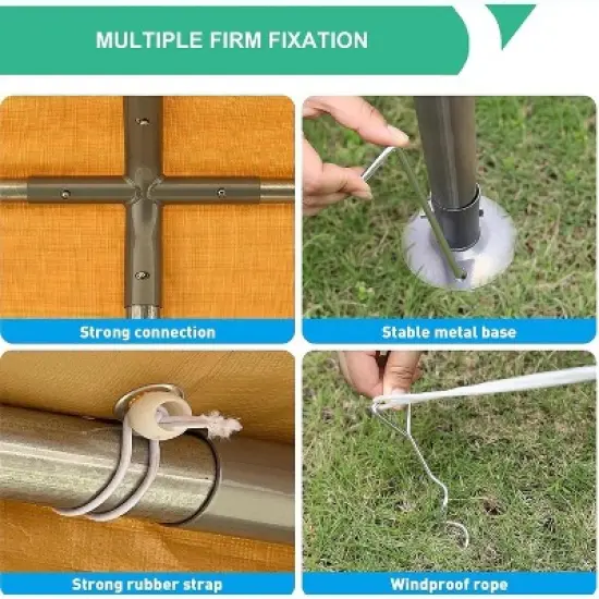 10x20 FT Carport, Heavy Duty Car Canopy with Removable Sidewalls, Doors and Ventilated Window, Portable Garage, Waterproof and UV Protection Garage image {1}