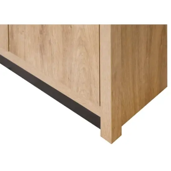 78" Abbott Contemporary Wood Laminate Bookcase with Doors Light Brown - Martin Furniture image {3}