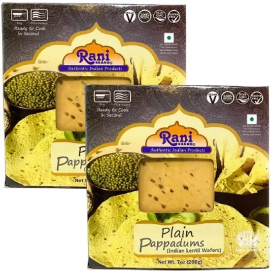 Rani Brand Authentic Indian Foods | Pappadums Plain Papad image {8}