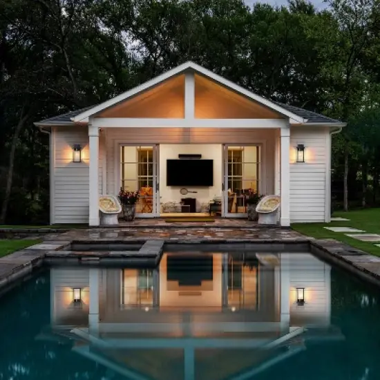 C Cattleya 2 Pack Matte Black Outdoor Wall Lights with Clear Glass Shade image {4}