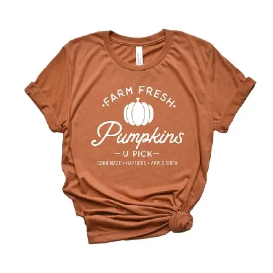 Simply Sage Market Women's Farm Fresh Pumpkins Short Sleeve Graphic Tee image {2}