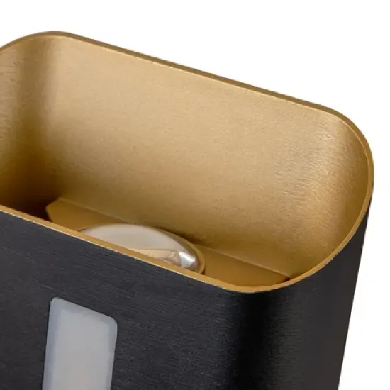 C Cattleya 2-Light Outer Black Inner Gold Aluminum LED Outdoor Wall Sconce (2-Pack) image {2}