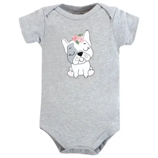 Hudson Baby Girl Cotton Bodysuits, Girl Whimsical Dog image {2}
