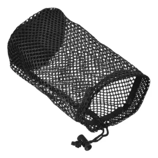 Unique Bargains Nylon Drawstring Cord Lock Closure Mesh Golf Ball Bag Black 1 Pc image {6}